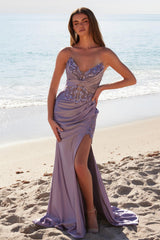 Nox Anabel 1527-E Stretch Satin Prom or Homecoming Gown