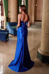 Nox Anabel 1588-A Stretch Satin Fitted Formal Prom Gown