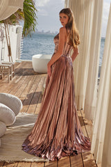 Nox Anabel Y-1548 Metallic Stretch Prom or Evening Gown