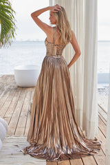 Nox Anabel Y-1548 Metallic Stretch Prom or Evening Gown