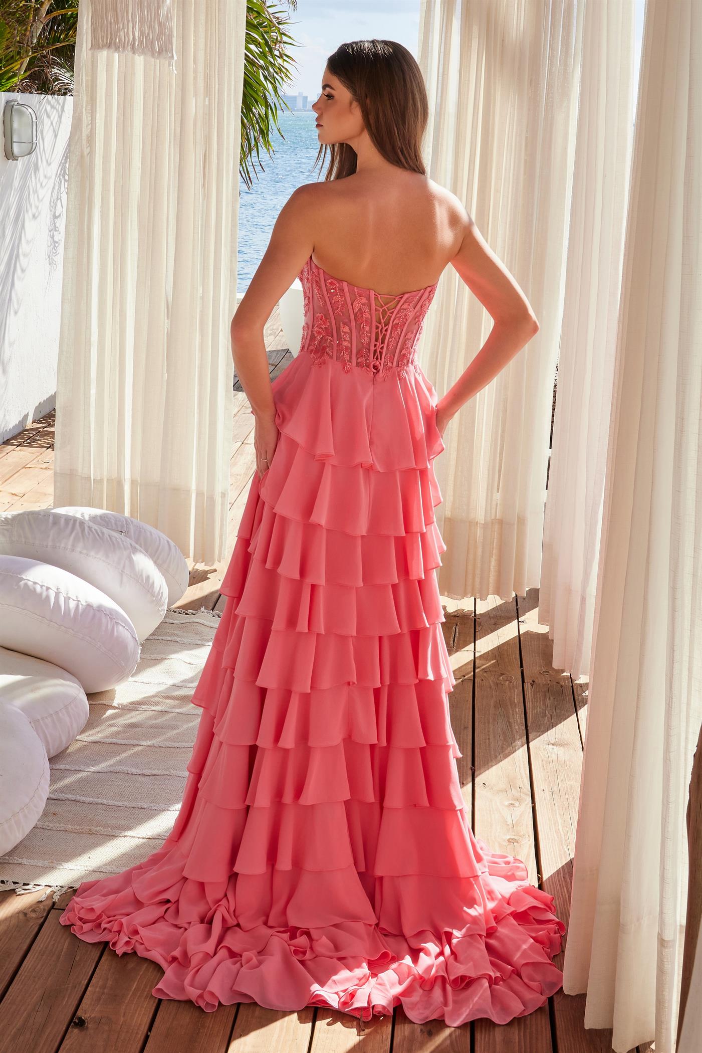 Nox Anabel Y-1551 Layered Chiffon Prom Gown