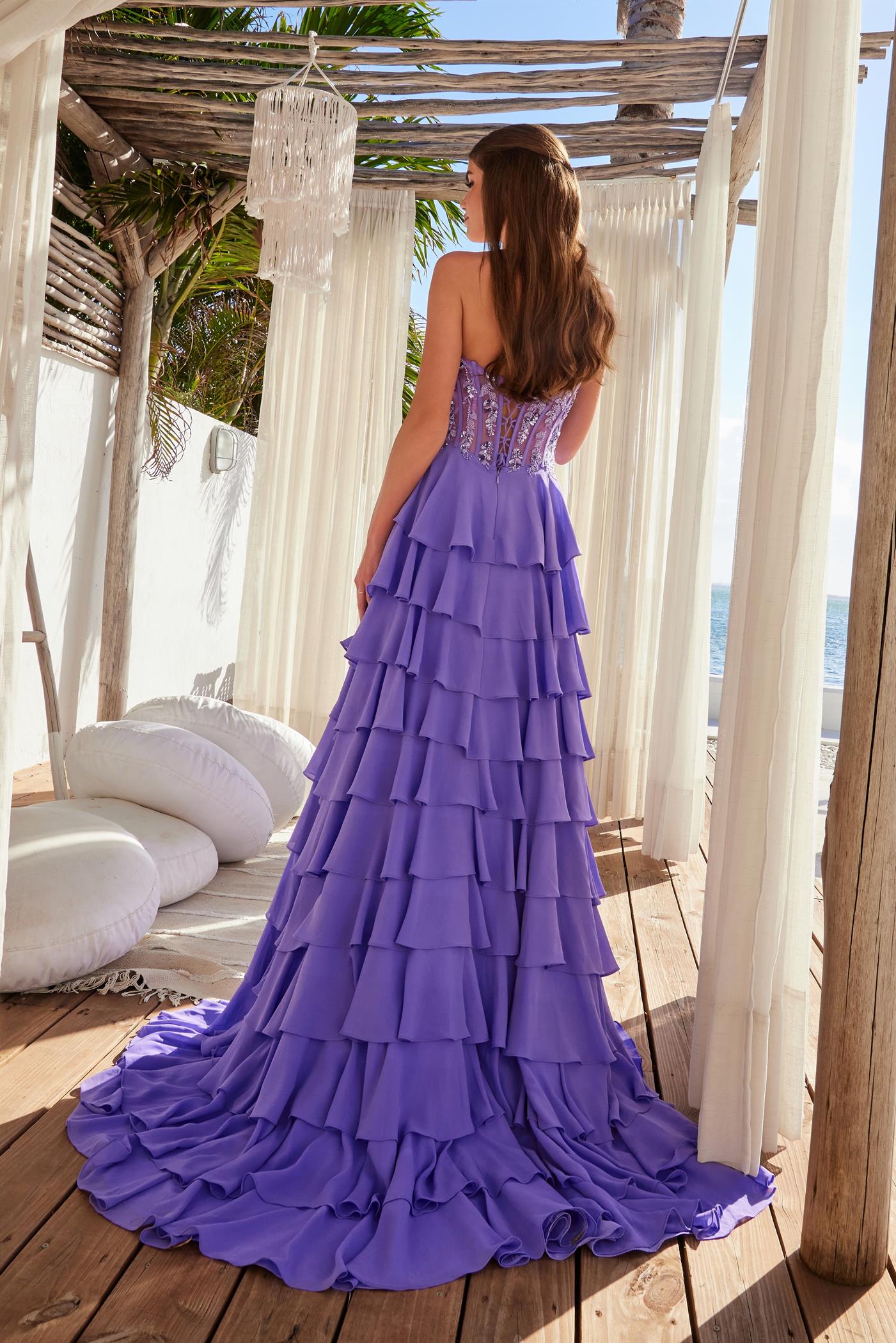 Nox Anabel Y-1551 Layered Chiffon Prom Gown