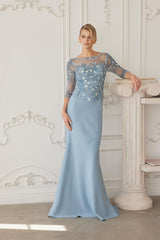 Nox nabel MH159 Stretch Satin Mother's Formal Gown Embroidery & Sequins