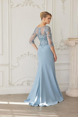 Nox nabel MH159 Stretch Satin Mother's Formal Gown Embroidery & Sequins