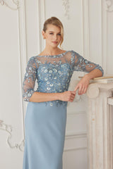 Nox nabel MH159 Stretch Satin Mother's Formal Gown Embroidery & Sequins