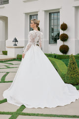 Nox Anabel JE1078 Long Sleeve Lace And Satin Bridal Gown