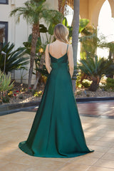 Nox Anabel Y1808 Satin Prom Gown, Beaded Sweetheart Bustline and Pockets