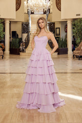 Nox Anabel Y1806 Multi-layered Prom Ball Gown Sequined