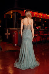 Nox Anabel A1746 Fully Embellished Tulle Prom Gown With Lace-up Back