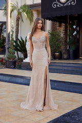 Nox Anabel A1746 Fully Embellished Tulle Prom Gown With Lace-up Back