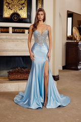 Nox Anabel C1831 Shimmer Prom gown With Rhinestones And Lace-up Back