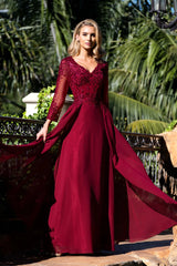 Lenovia 8436 Embroidered Lace & Chiffon Mother of the Bride Gown