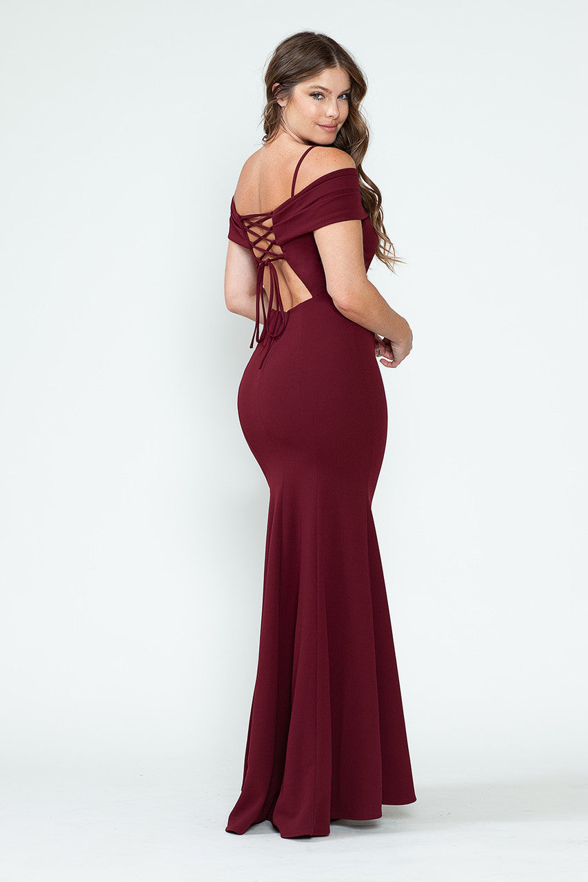 Lenovia 5317-A Techno Crepe Formal Bridesmaids Gown