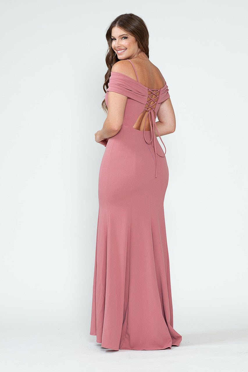 Lenovia 5317-A Techno Crepe Formal Bridesmaids Gown