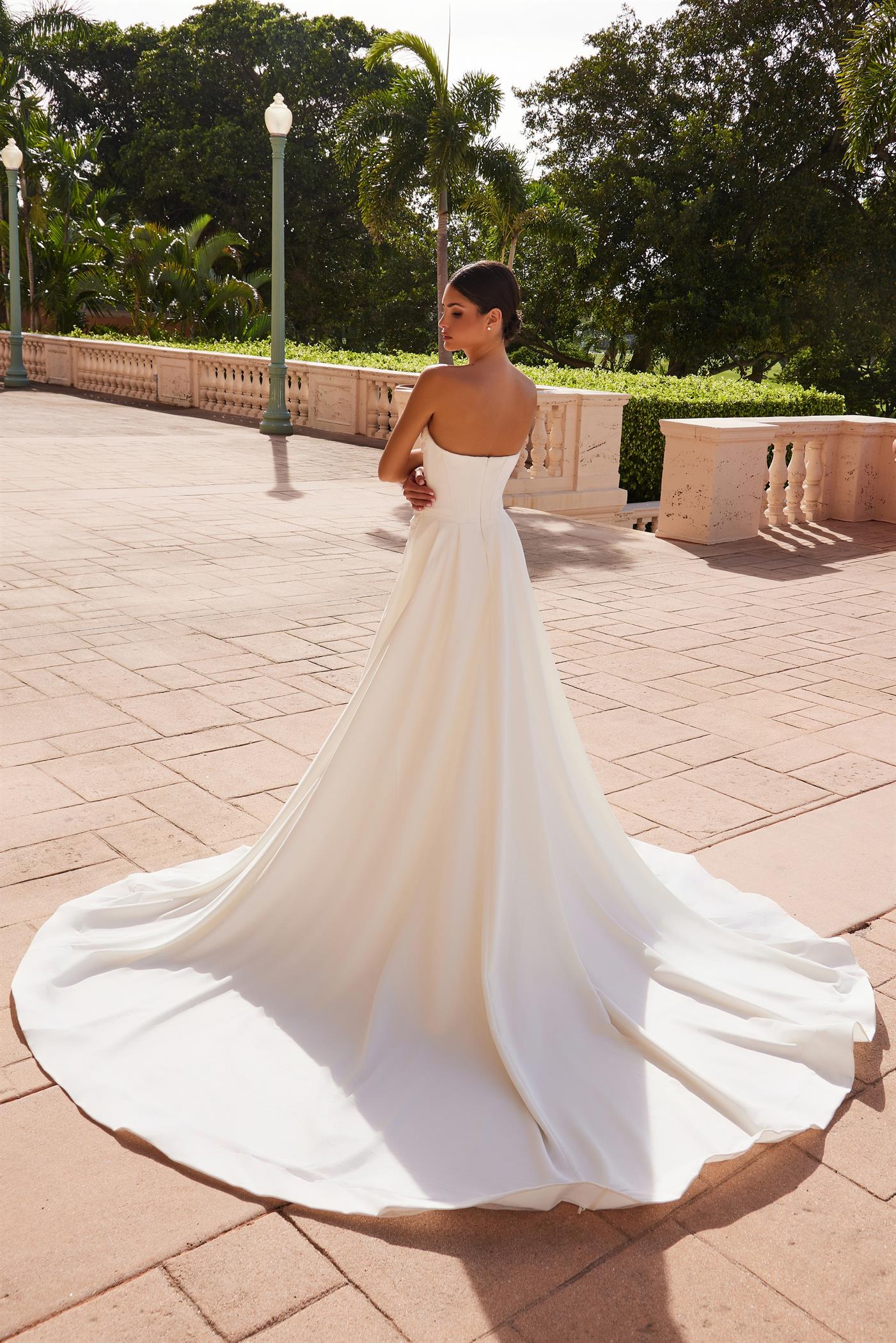 Nox Anabel JW-1035 Minimalist Strapless Pleated Bodice Wedding Gown