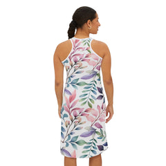 Ralee Fashion Botanical Print Racerback Dress for Women, Floral Summer Dress, Vacation Attire, Casual Wear, Outdoor Events, Wedding Guest Outfit