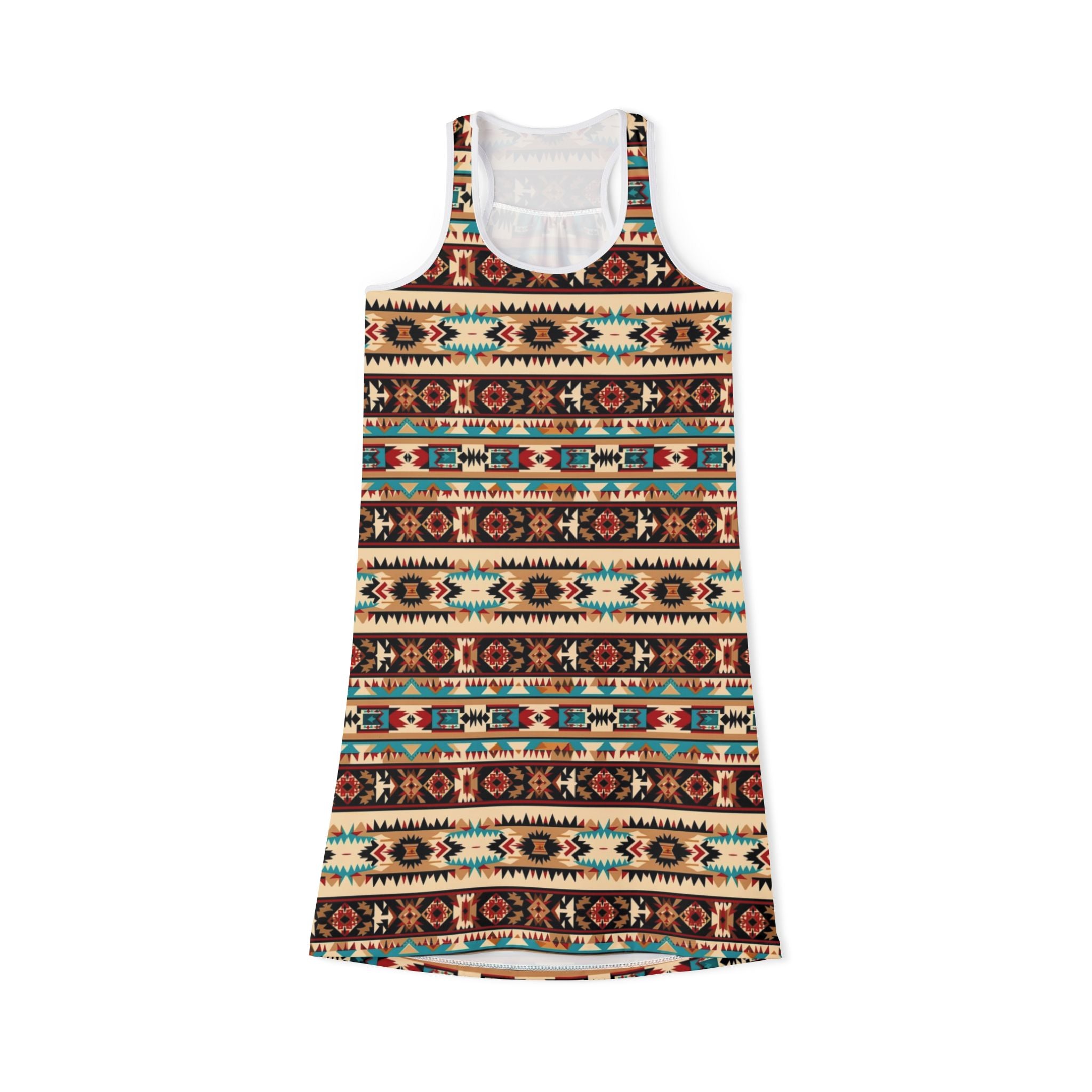Ralee Fashion Aztec Boho Chic Women's Racerback Dress, Summer Fashion, Vacation Outfit, Casual Wear, Festival Dress, Bohemian Style