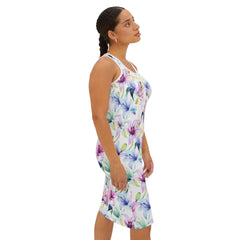 Ralee Fashion Lily Fantasy Women's Racerback Dress, Summer Dress, Vacation Outfit, Floral AOP Dress, Casual Wear, Wedding Guest Dress