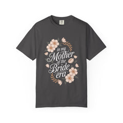 Mother of the Bride T-Shirt, Unisex Floral Tee, Bridal Party Gift, Wedding Celebration Apparel, Eco-Friendly Garment-Dyed Shirt