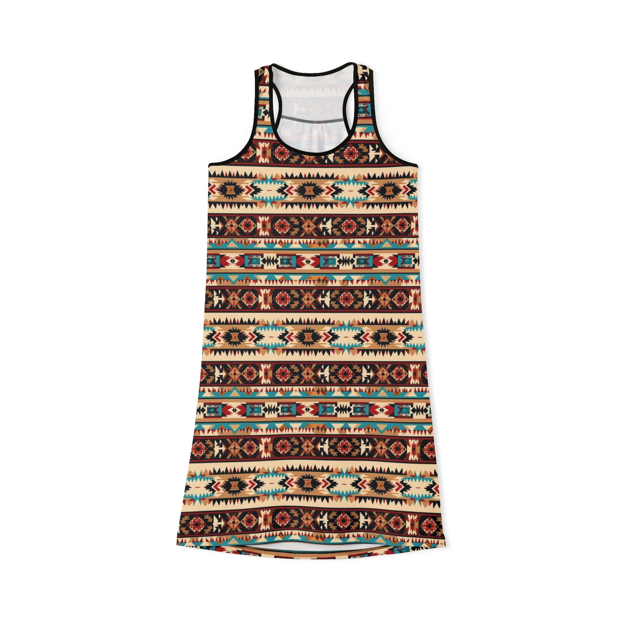 Ralee Fashion Aztec Boho Chic Women's Racerback Dress, Summer Fashion, Vacation Outfit, Casual Wear, Festival Dress, Bohemian Style