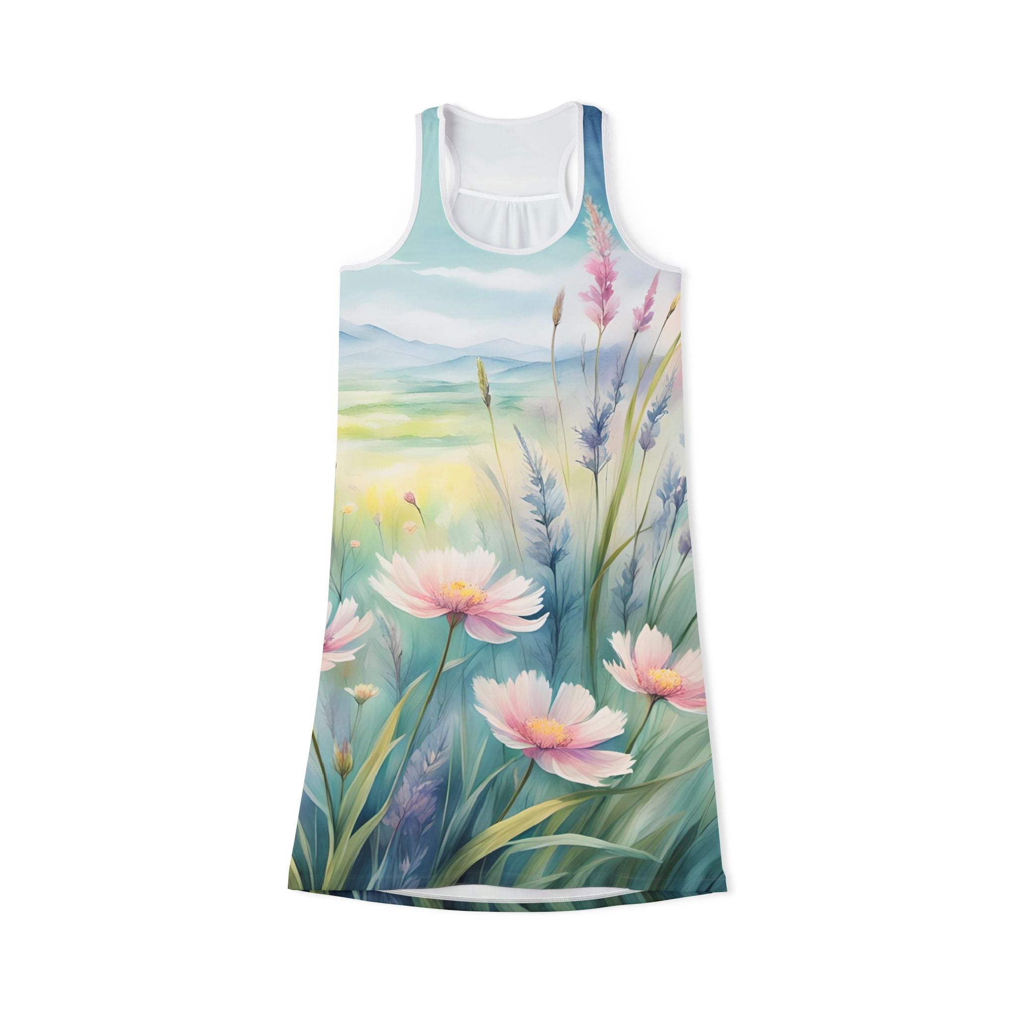 Ralee Fashion Floral Bliss Women's Racerback Dress, Summer Dress, Casual Wear, Beach Vacation Outfit, Boho Chic Clothing, Gift for Her