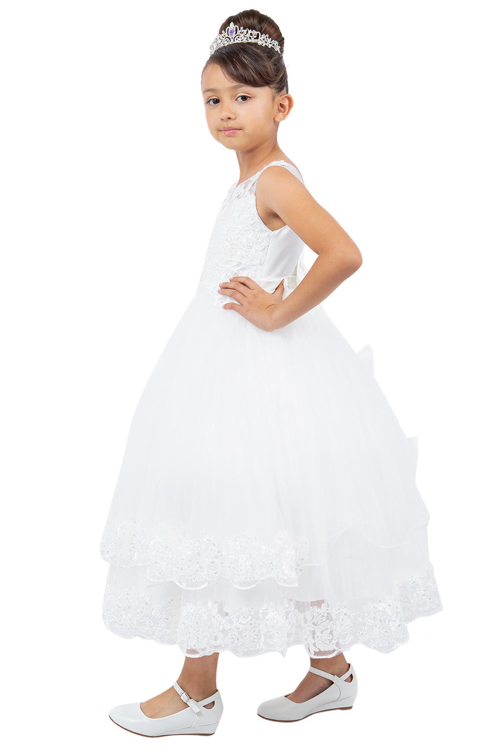 Cinderella Couture CCK-5129 Lace and Illusion Flower Girl Dress