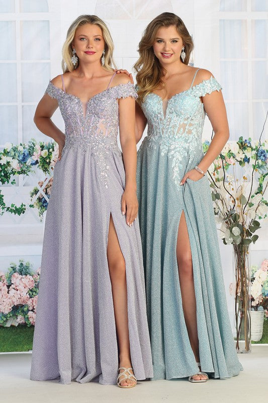 Cindy USA CN 50485 Sparkle Fabric Prom Gown with Pockets