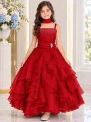 Huncho Kids 734 Girls Organza Flower Girl Or Jr Bridesmaid Gown