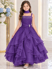 Huncho Kids 734 Girls Organza Flower Girl Or Jr Bridesmaid Gown