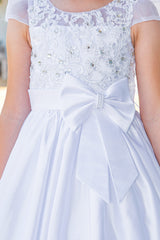 Cinderella Couture Kids 2912 Satin and Illusion Communion Dress