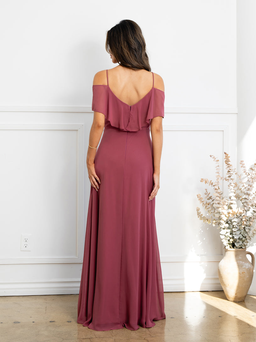 Eva USA 3263-Plus Chiffon Bridesmaids Gown