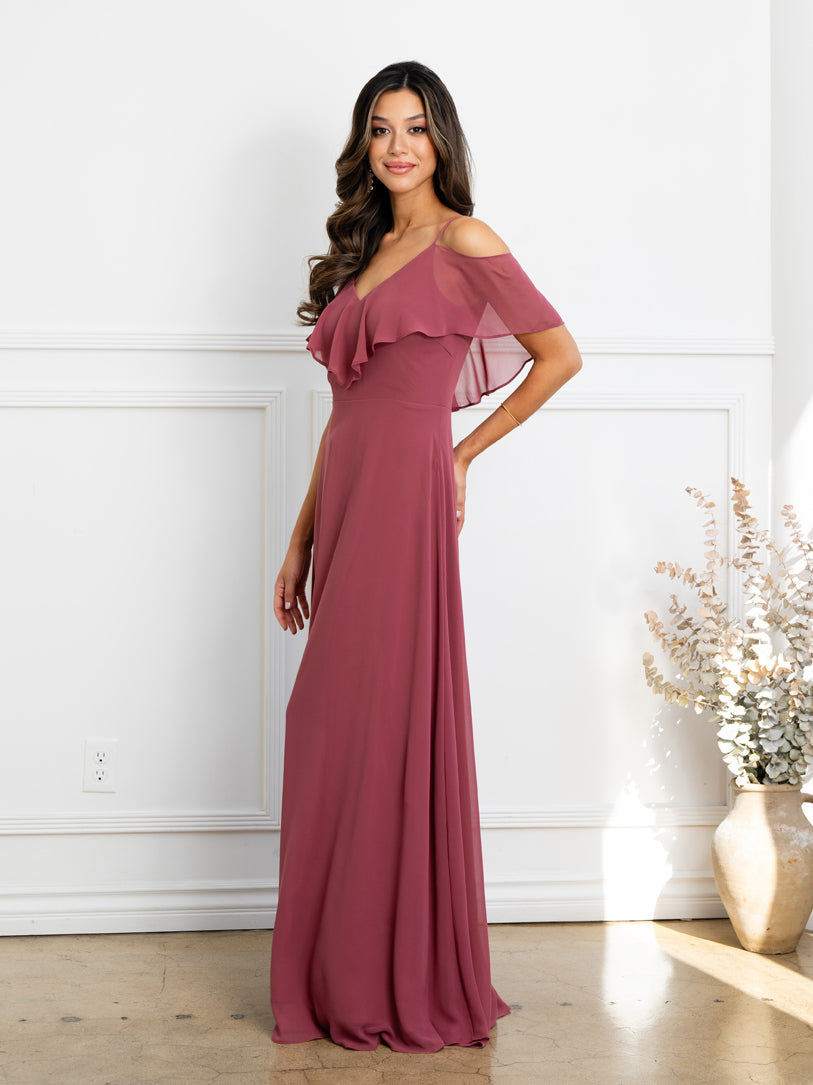 Eva USA 3263-Plus Chiffon Bridesmaids Gown
