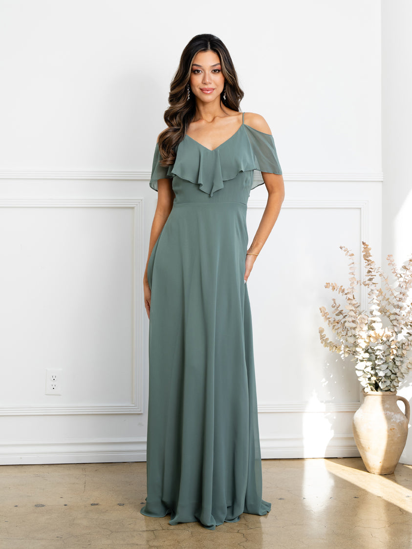 Eva USA 3263-Plus Chiffon Bridesmaids Gown