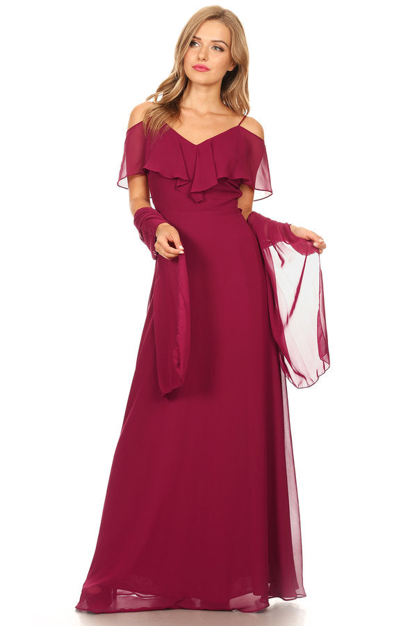 Eva USA 3263-Plus Chiffon Bridesmaids Gown