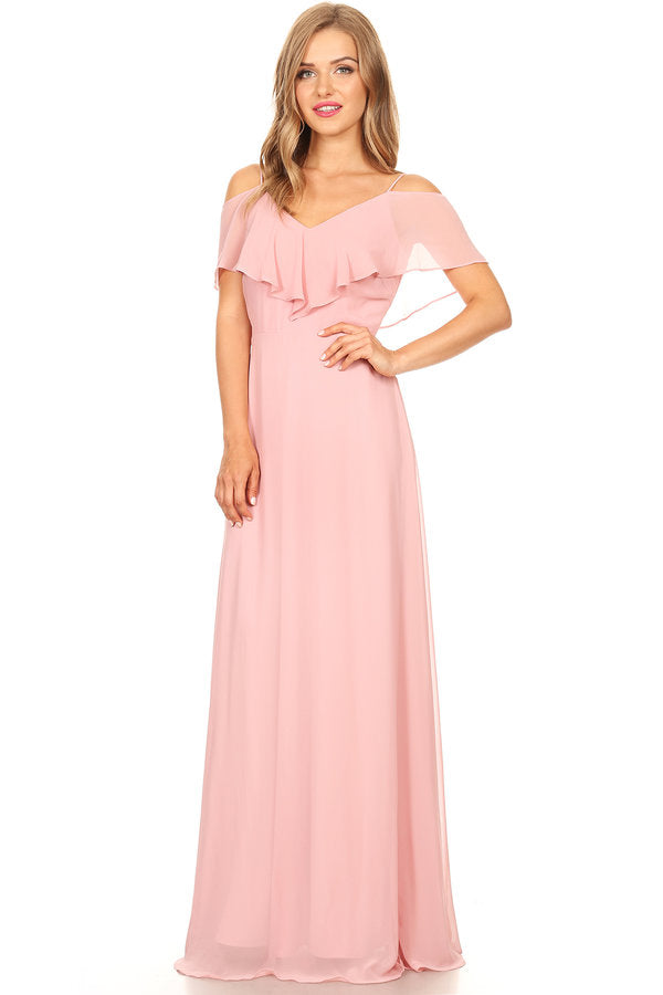 Eva USA 3263-Plus Chiffon Bridesmaids Gown