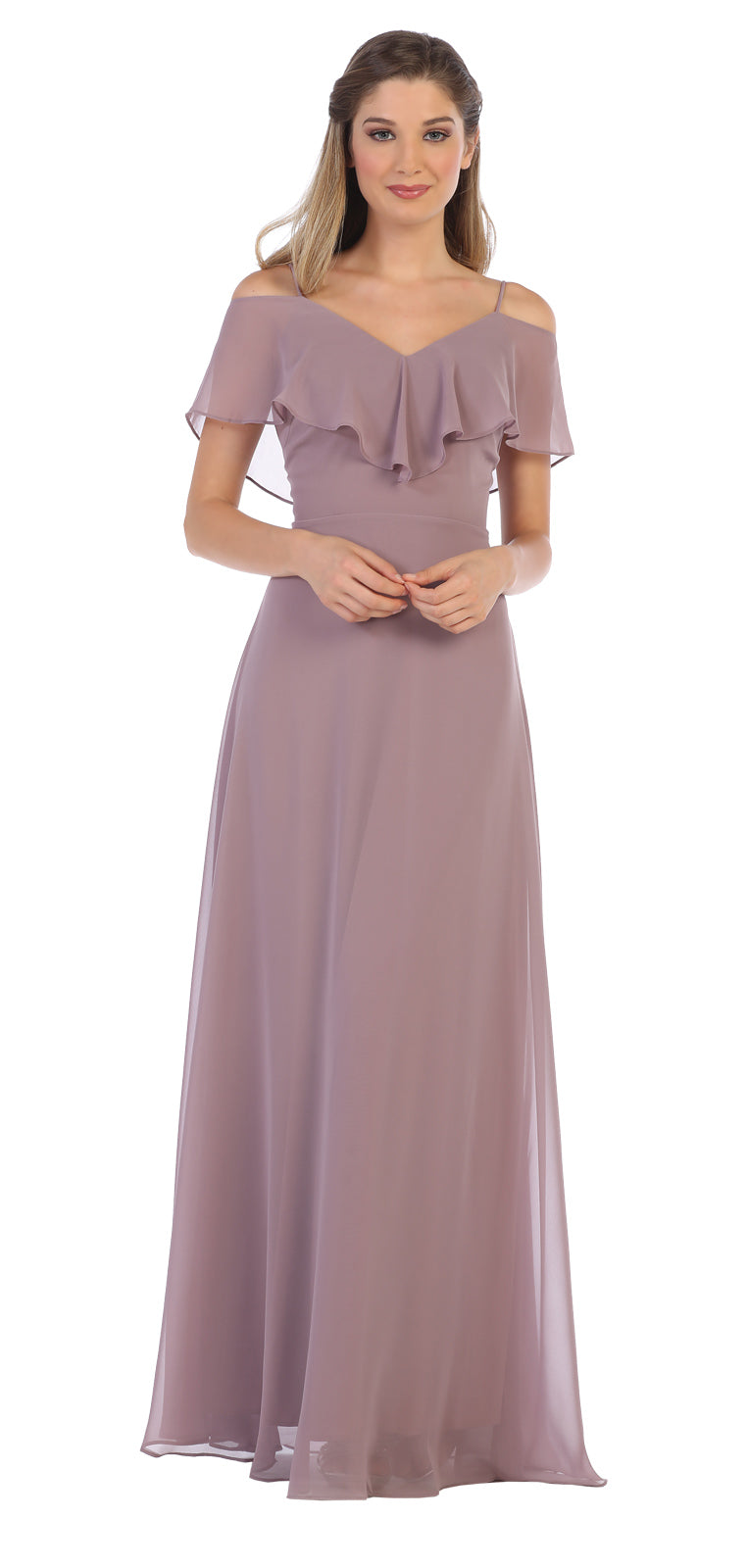 Eva USA 3263-Plus Chiffon Bridesmaids Gown