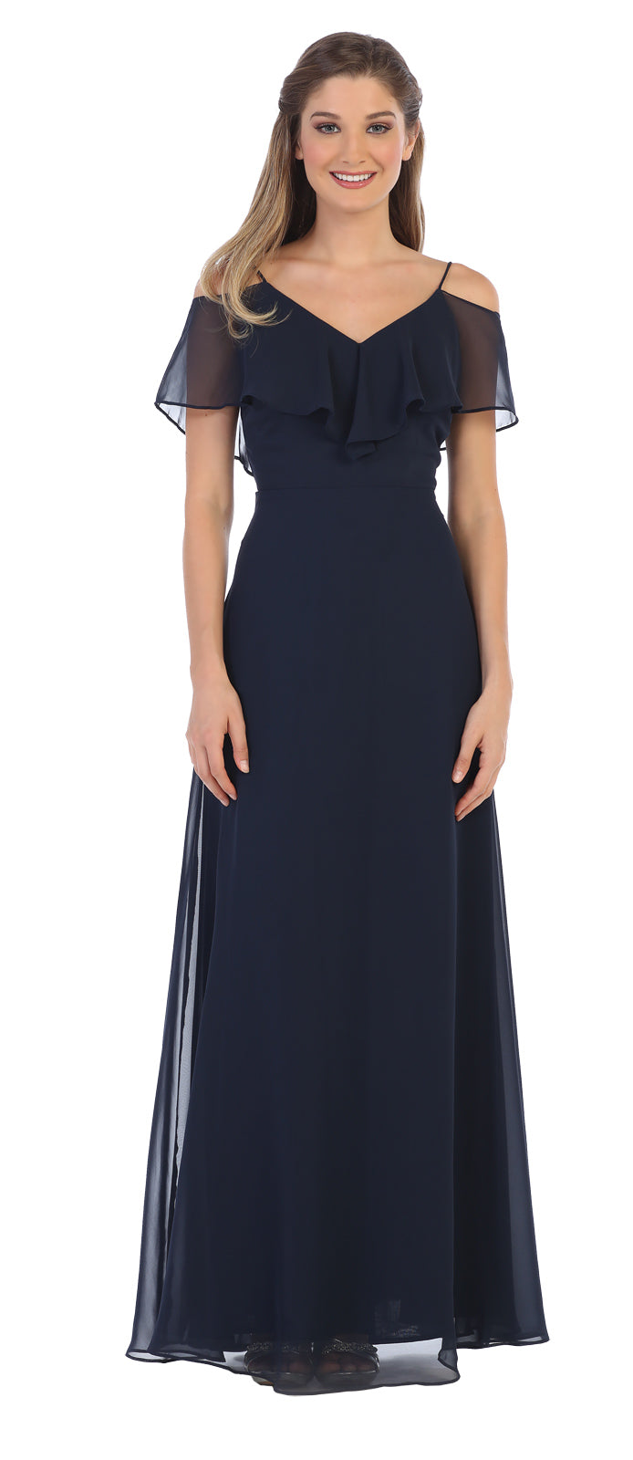 Eva USA 3263-Plus Chiffon Bridesmaids Gown