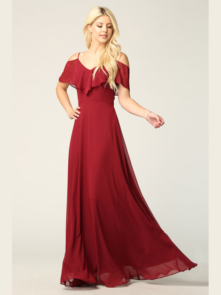 Eva USA 3263-Plus Chiffon Bridesmaids Gown