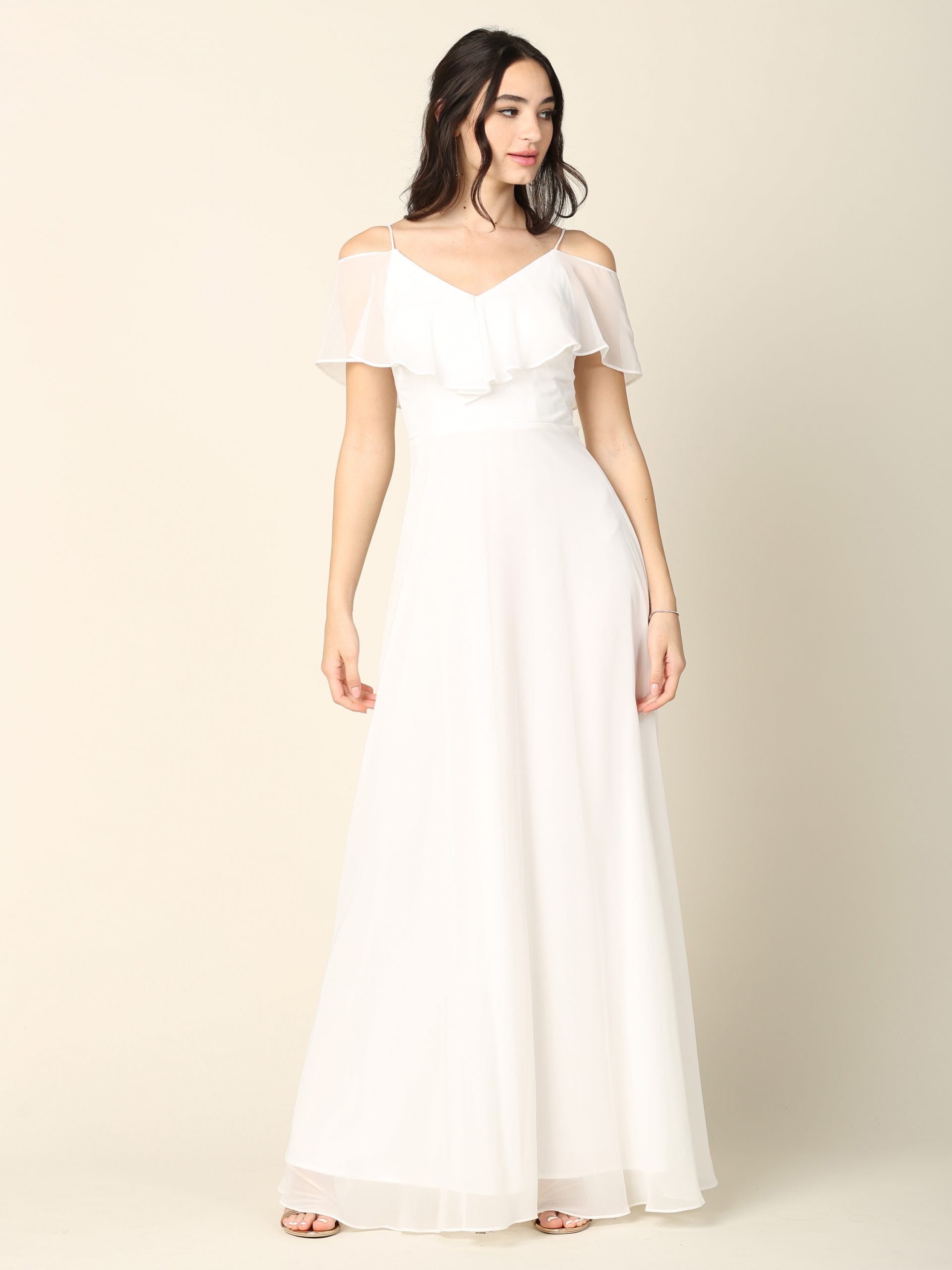 Eva USA 3263-Plus Chiffon Bridesmaids Gown