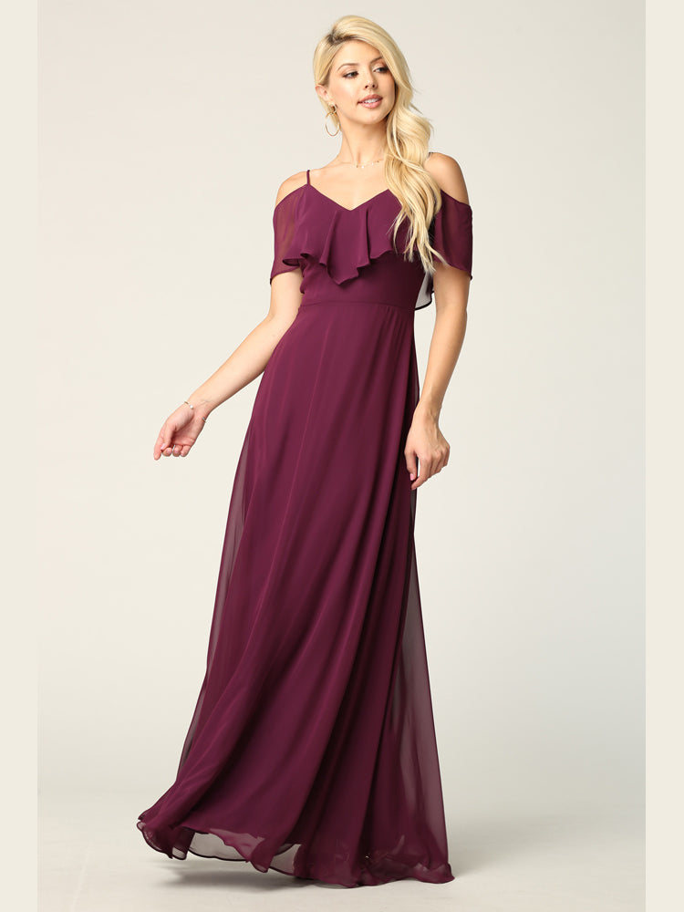 Eva USA 3263-Plus Chiffon Bridesmaids Gown