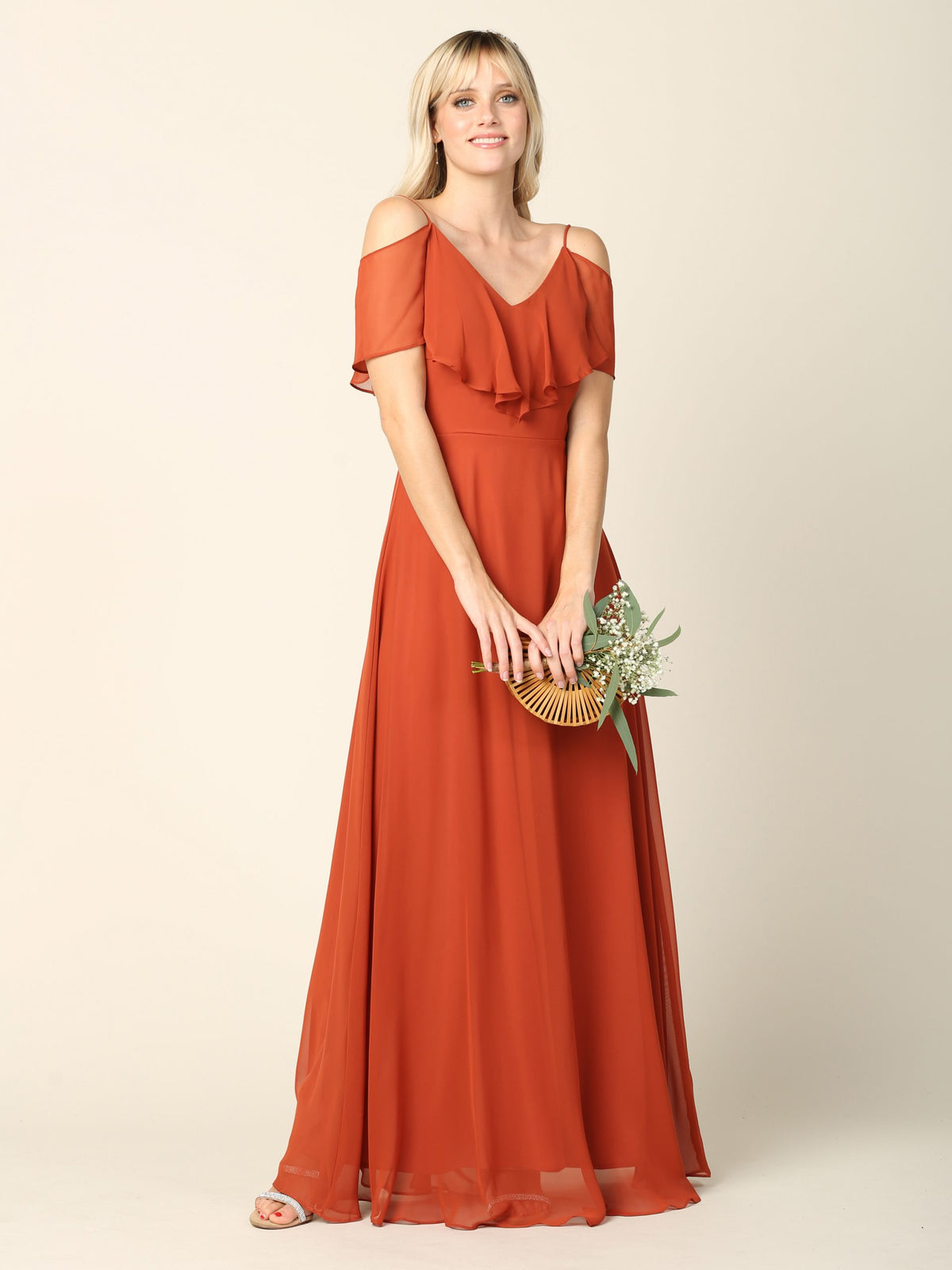 Eva USA 3263-Plus Chiffon Bridesmaids Gown