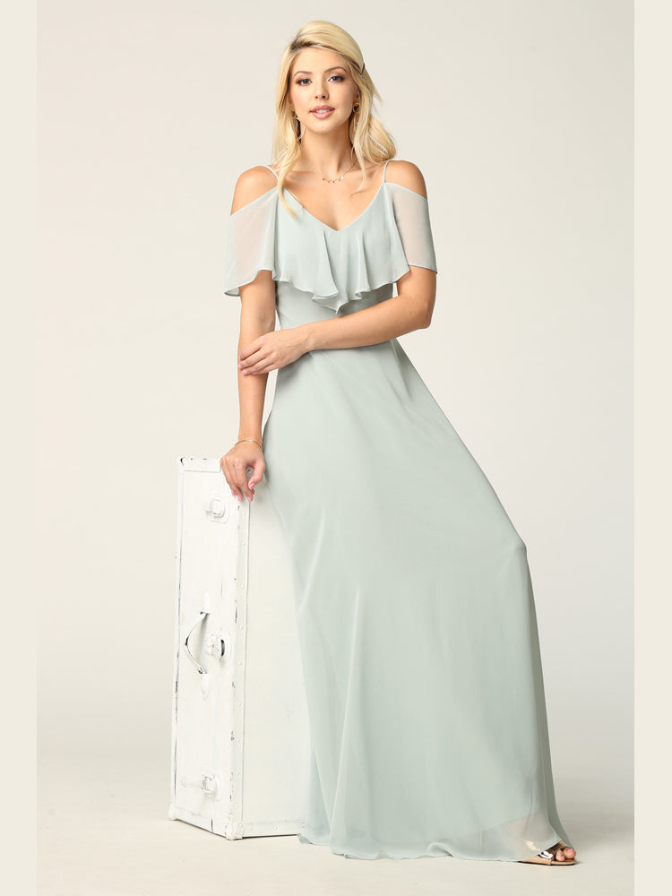 Eva USA 3263-Plus Chiffon Bridesmaids Gown