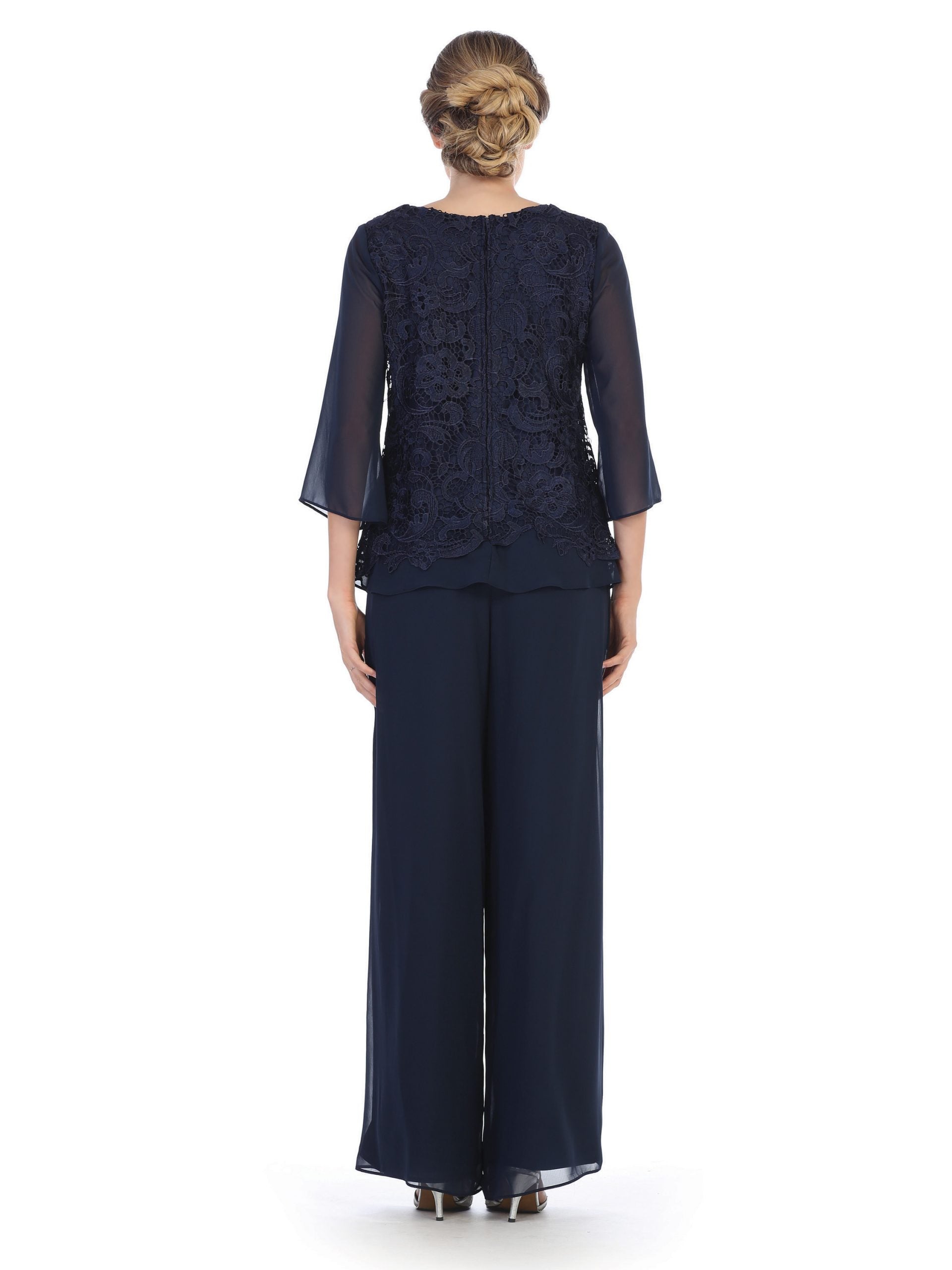 Eva USA 3289 Women's Lace and Chiffon Pant Suit