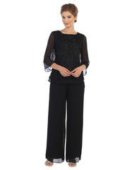 Eva USA EV3289 Women's Lace and Chiffon Pant Suit