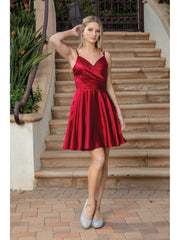 Dancing Queen 3320-B Short Soft Satin Skater Dress