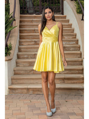 Dancing Queen 3320-B Short Soft Satin Skater Dress