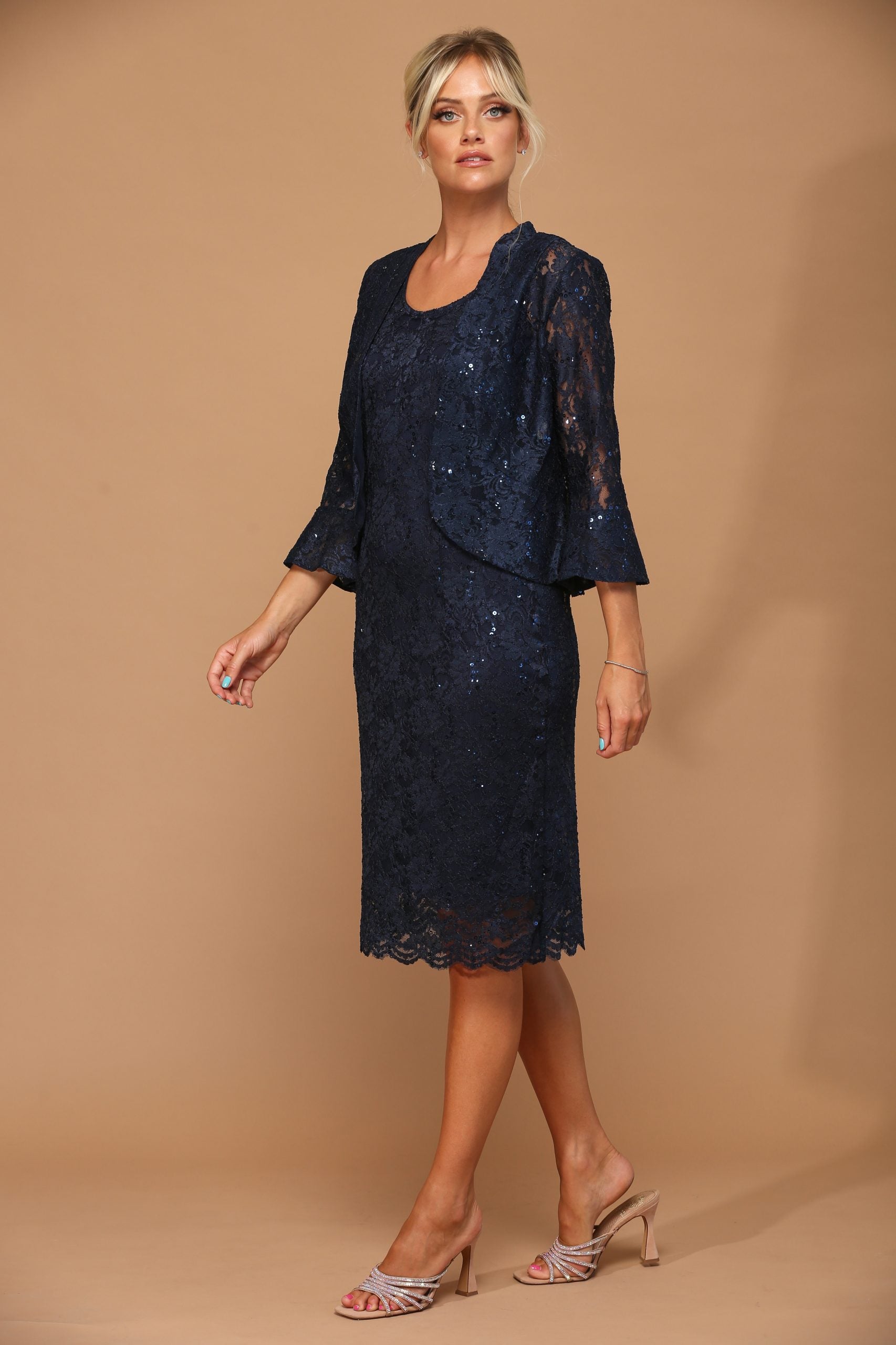 Eva USA 3347 Short Lace Mother of the Bride or Groom Dress