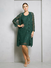 Eva USA 3365 Short Lace Mother Of The Bride Dress With Matching Jacket