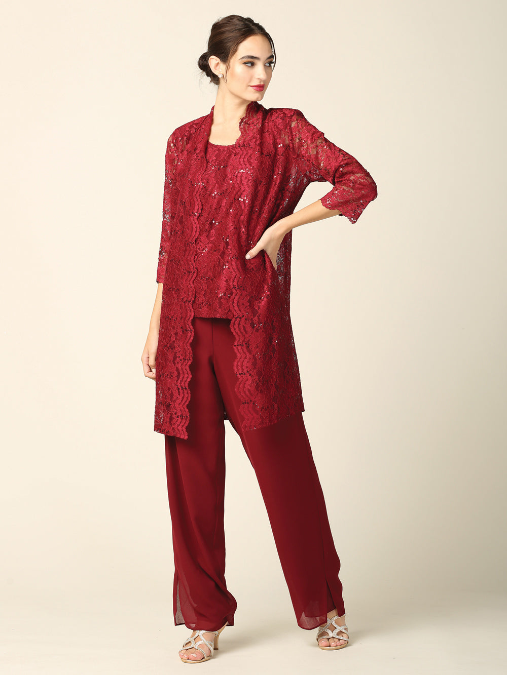 Eva USA EV-3366 Three Piece Mother's Pant Suit Set