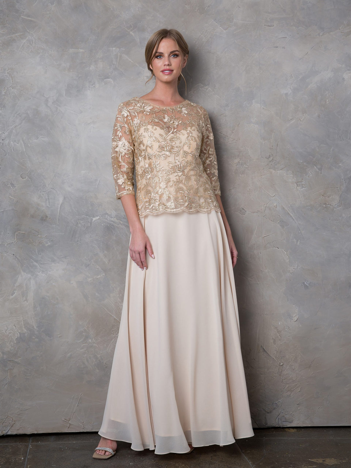 Eva USA 3377 Mother's Formal Gown in Chiffon & Lace